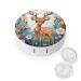 Contact Lens Case Cartoon Deer Flower Portable Travel Contact Lens Box Contact Lens Storage Box