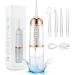 Water Dental Flosser Teeth Pick Portable Mini Oral Irrigator Teeth Cleaner Rechargeable Power Dental Flosser Picks 4 Tips 3 Modes IPX7 Waterproof Teeth Cleaning for Home Travel