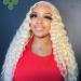 Blonde Wig Loose Deep Wave Wigs 30 Inch Synthetic curly Wig for Women Simulated Scalp Lace Front Wig Blonde 613