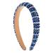 scicent Bridal Hair Accessories for Women Blue Hairbands for Girls Fashion Glitter Sparkly Diamond Head Bands Embellished Pearl Beaded Headbands Wide Non-Slip Hair Hoops - 26511