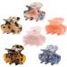 6 PCS Small Hair Claw Clips 1.4 Inch Tortoise Claw Clips for Women Girls Mini Size Leopard Print Acrylic Hair Claws French Design Jaw Clips Non-Slip Strong Hold Hair Clips Hair Grip Catch Barrette Type a