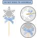 Snowflake Cupcake Topper with Blue Bow Cake Decoration for Winter Wonderland Themed Baby Shower Party Supplies Snowflake Food Pick - Set of 24 (blue) - Buy Online on GoSupps.com