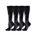 Clicitina compression stockings mixed nylon over the knee woman men WU681 XXL Black