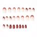 Shop MERVF Oval Press on Nails - Medium Burgundy French Tip Acrylic Nails | 24pcs Glossy Fall Brown Designs | Easy Glue-on Nail Solutions - Buy Online on GoSupps.com