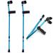 Forearm Crutches Foldable Lightweight Adults Ergonomic Canes Aluminum Adjustable Crutches for Walking Suitable for The Elderly Disabled Walkers (Color : Blue Size : 1 Count) Anniversary Lucky Blue 2 count
