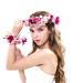 Ever Fairy Women Girl Flower Wreath Crown Floral Garland Headband Wrist Band Set for Wedding Purple