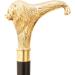 FYNJREX Brass Walking Stick Solid Vintage Designer Lion Head Wooden Cane Antique Style - Buy Online on GoSupps.com