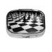 Black White Chess Checkerboard Printing 2 Compartment Small Pill Case Cute Small Pill Box Purse Pill Boxs Travel Pill Organizer for Pocket Purse and Travel Gifts