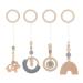 Gadpiparty Woodsy Decor 4Pcs Hanging Baby Gym Wood Toys Wooden Baby Play Gym Toys Wood Activity Pendant Game Gym Rattle Toy Dangling Teething Soother Sensory Toys Nursery Decor  Grey Baby Sensory Toys Beige