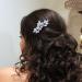 Jakawin Rhinestone Bride Wedding Hair Piece Silver Crystal Hair Comb Bridal Hair Accessories for Women and Girls HC047S