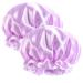 Arycrack Shower Cap Bonnet Cap Two Layers Inside Layer PE Waterproof 2pcs/Pack (Lavender)