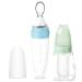 Termichy baby spoon fruit sucker bottle squeeze feeder silicone feeding spoon baby food feeder cutlery for children 90 + 30 ml (blue & green) 30 + 90ml green & blue 2 pieces (1 Pack)