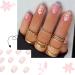 Short French False Nails - 24 PCS Lilac Daisy Design Stick on Nails - Acrylic Full Cover Tips with Glue - Purple Women's Nails Art - Buy Online on GoSupps.com