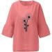 Cotton Linen Plus Size Floral Tunic Shirt for Women - Pink (Size Large) | Summer Half Sleeve Crewneck Top - Buy Online on GoSupps.com