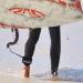 AQUARM Premium 11ft Coiled Surfboard Leash | Black SUP Leg Rope for All Surfboards - Buy Online on GoSupps.com