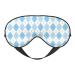 Blue and White Squares Print Sleep Eye Mask Blindfold with Elastic Strap Headband Soft Eye Cover Eyeshade for Night Sleeping Travel