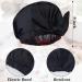 YQC Luxury Reusable Waterproof Shower Cap for Women - Adjustable Elastic Hair Cap - Cute Bow Design - Black- Ideal for Long, Short, and Curly Hair - Buy Online on GoSupps.com