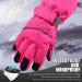 Xiaoohawang Children's Ski Gloves - Waterproof Windproof Non-Slip Reflective - Warm Mottling Design for Ages 4-6 (Pink/Red) - Buy Online on GoSupps.com