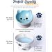 Ceramic Cat Bowls Set of 2 Blue - Raised, Tilted Design to Protect Cat's Spine, Prevent Vomiting - Stress-Free Feeding Solution for Male Cats - Buy Online on GoSupps.com