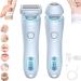 Beautibloom Razor 2024 Best Silk Glide Razor Livora Electric Razor 2 in 1 Electric Shaver Razors for Women Bikini Trimmer for Women for Face Body Leg Underarm Arm (Blue)