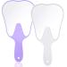 Jetec 2 Pieces Tooth Shaped Handheld Mirror Cute Makeup Mirror Hand Held Plastic Dental Mirrors with Handle Cosmetic Hand Mirror for Women Men Girls and Kids (White  Purple)