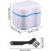 2PCS Denture Bath Case Orthodontic Dental Retainer Box with Basket Denture Toothbrush Plastic False Teeth Container Portable Cleaning Set Denture Retainer Case for Home Travel Blue - Buy Online on GoSupps.com