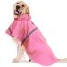 Ocsoso Hundersmantel waterproof & light dog rain jacket with hood fit dishes reflective raincoat raincoat dog rainwear waterproof hundred jacket for large dogs pink pink XXL