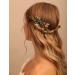 BERYUAN Gold Leaf Headpiece with Emerald Green Crystal - Wedding Hair Accessory Comb for Bride and Bridesmaid - Buy Online on GoSupps.com