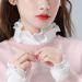 Mollensiuer Detachable Shirt Fake Sleeve Cuffs - White Fashion Pleated Horn & Lace Layered False Sleeves - Buy Online on GoSupps.com