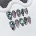 Handmade Nails Press on Full Cover Nails Spice Girl Sweet Cool Metallic Dimensional Long Fake Nails Nail enhancement (Color : 2 Size : S)