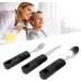 3 Piece Adaptive Utensils Heavy Stainless Steel Spoon Fork Serrated Knife with Non Weighted Non Slip Handles for Hand Tremors Arthritis Elderly Use(Black) - Buy Online on GoSupps.com
