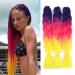 Fanvalfyu 3packs ombre braiding hair extensions kanecalon jumbo braiding hair extensions 24 inch braiding hair synthetic hair for crochet twist (purple-rosa-yellow) 24 inch (pack of 3) db-c39