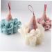 Housoutil 2 Pcs Ice Cream Bath Sponge | Adorable Loofah for Face Cleansing & Shower | Soft White Polyester Cleaning Scrubber - Buy Online on GoSupps.com