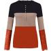 Women's Ribbed Knit Henley T-Shirt | Long Sleeve Fitted Tunic | Lace V Neck Button Top - Orange, XX-Large - Buy Online on GoSupps.com