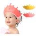 Funupup 2 pieces shower hood children baby adjustable crown shape hair wash child protection shield shampoo protection baby visor for eyes and ears crown pink + yellow dinosaurs