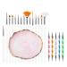 Lanlousy 20 Pieces Nail Art Brushes with 1 Piece Nail Tips Nail Supplies Nail Palette Polish Palette Manicure Design Tools White