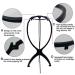 Suttie 2PCS Portable Collapsible Wig Stand - Durable Travel Wig Holder for All Wigs (Black) - Buy Online on GoSupps.com