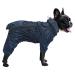 Minezi hundred coat high collar waterproof raincoat set with reflex strips and zipes for all dog types-navy blue-M medium (backlong: 37-40cm) Navy blue