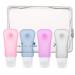 Moko travel bottles set 4 pieces of silicone lick -proof lick -density refillable travel bottles bpa free travel bottle for shampoo toilet items flushing care products 3.1 oz (89ml) series 2