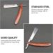 2PC Vintage Folding Straight Shaver - Manual Barber Razor with Wooden Handle for Classic Shaving - Buy Online on GoSupps.com