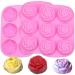 BAKER DEPOT 3 Pack Rose Silicone Mould for Handmade Soap Large Flower Mousse Cake Pudding Bakeware DIY Valentine's Day Resin Candle Tool 3 pc Rose Mould
