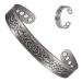 YINOX Magnetic Copper Ring Jewelry Set Bracelet for Arthritis Antique Silver Fashion Women Men Adjustable Healthy