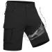 Waspornow short pants men cargo shorts men with 7 bags bermuda working pants men short cargohose hiking pants chinos chinos summer mtb pants hiking shorts L black