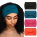 Woeoe African Headbands Knotted Hairbands Black Yoga Sport Head Wraps Wide Elastic Head Scarf for Women and Girls (Pack of 4) green,orange,black,pink