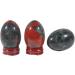 Ladeukoi Stone Egg Figurines - Polished Healing Crystal Easter Eggs | 45mm Bloodstone Sculpture with Wooden Stand - International Shipping Available - Buy Online on GoSupps.com
