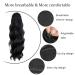 24 Inch Long Body Wave Ponytail Hair Extension | Synthetic Heat Resistant | Black 1B# | for Women - Buy Online on GoSupps.com