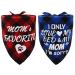 2 PCS Mothers Day Dog Bandana Plaid Triangle Dog Scarf Moms Favorite and I Only Love My Bed and My Mom Im Sorry Pattern Red and Blue Red & Blue