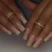 Kamize Coffin Press on Medium Fake Shiny Nails Full Cover Acrylic Gold False Nude Nails for Women and Girls 24PCS Style4