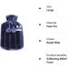 VIROSA Hot Water Bottle with Premium Cozy Fluffy Cover - Large 2L Capacity for Muscle Pain Relief (Royal Blue) - Buy Online on GoSupps.com