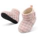 JOINFREE Baby Girls Boys House Shoes Baby Slippers with Non-Slip Rubber Sole Toddlers Cozy Home Booties 4/4.5 UK Child Stripepink